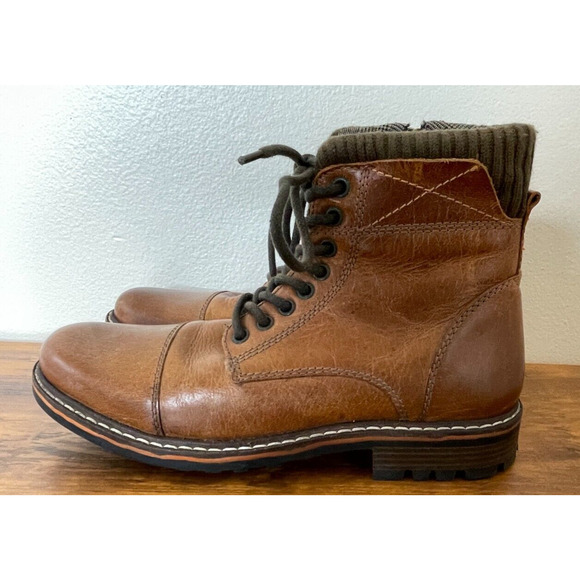 Crevo Camden Brown Leather Men's Boots - Picture 2 of 10